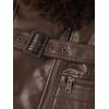 imageBellivera Womens Faux Leather Jacket Moto Biker SherpaLined Coat with Removable Fur CollarBrown Jacket