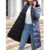 imageBellivera Womens Puffer Jacket Lightweight Quilted Hooded Long Down Alternative Coat with BeltBlue Reversible