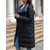 imageBellivera Womens Puffer Jacket Lightweight Quilted Hooded Long Down Alternative Coat with BeltBlue Reversible
