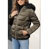 imageBellivera Womens Lightweight Puffer Jacket Winter Coats for Women Warm Quilted Bubble Padded Hood Coat with Faux Fur CollarKhaki Green