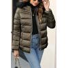 imageBellivera Womens Lightweight Puffer Jacket Winter Coats for Women Warm Quilted Bubble Padded Hood Coat with Faux Fur CollarKhaki Green