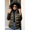 imageBellivera Womens Lightweight Puffer Jacket Winter Coats for Women Warm Quilted Bubble Padded Hood Coat with Faux Fur CollarKhaki Green