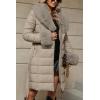 imageBellivera Womens Winter Puffer Jacket ColdResistant Patchwork Plush Lining Coat with Removable Fur Collar Hooded and BeltedBeige 13