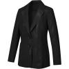 imageBellivera Womans Faux Leather PU Blazer Open Front Business Casual Jacket MidLength Fall Fashion Coat with PocketsBlack Faux Leather Coat
