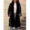 imageBellivera Women Faux Leather Winter Trendy Puffer Jacket Waterresistant Thicken Bubble Coat with Fur Collar and BeltBlack