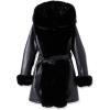 imageBellivera Women Faux Leather Winter Trendy Puffer Jacket Waterresistant Thicken Bubble Coat with Fur Collar and BeltBlack Fur