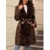 imageBellivera Women Faux Leather Winter Trendy Puffer Jacket Waterresistant Thicken Bubble Coat with Fur Collar and BeltBrown
