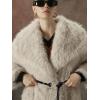 imageBellivera Womens Faux Fur Leather Jacket Fleece Cropped Warm Fluffy Coat Soft Zip OuterwearBeige