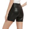 imageBellivera Womens Faux Leather High Waist Stretch Motorcycle Shorts Casual Slim Spring Bike Short 252 Black XXL