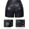 imageBellivera Womens Faux Leather High Waist Stretch Motorcycle Shorts Casual Slim Spring Bike Short 252 Black XXL