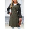 imageBellivera Womens Trench Coat Long Loose Jacket Spring Fall Overcoat with BeltArmygreen Coat