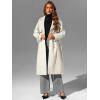 imageBellivera Womens Trench Coat Long Loose Jacket Spring Fall Overcoat with BeltIcewhite
