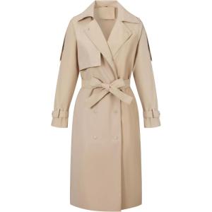 imageBellivera Womens Trench Coat Long Loose Jacket Spring Fall Overcoat with BeltBeigecamel Leather