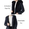 imageBellivera Womens Plus Size Parka Jacket Long Winter Warm Hooded Zipper CoatBlue Coat