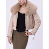 imageBellivera Womens Faux Leather Jacket Moto Biker SherpaLined Coat with Removable Fur CollarBeige Suede
