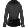 imageBellivera Womens Faux Leather Jacket Moto Biker SherpaLined Coat with Removable Fur CollarBlack Belt
