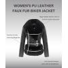 imageBellivera Womens Faux Leather Jacket Moto Biker SherpaLined Coat with Removable Fur CollarBlack Leather Belt