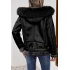 imageBellivera Womens Faux Leather Jacket Moto Biker SherpaLined Coat with Removable Fur CollarBlack Shearling Lined