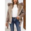 imageBellivera Womens Faux Leather Jacket Moto Biker SherpaLined Coat with Removable Fur CollarCamel Shearling Lined