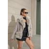 imageBellivera Womens Faux Leather Jacket Moto Biker SherpaLined Coat with Removable Fur CollarGrey Belt