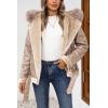 imageBellivera Womens Faux Leather Jacket Moto Biker SherpaLined Coat with Removable Fur CollarKhaki Shearling Lined