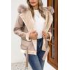 imageBellivera Womens Faux Leather Jacket Moto Biker SherpaLined Coat with Removable Fur CollarKhaki Shearling Lined
