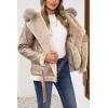 imageBellivera Womens Faux Leather Jacket Moto Biker SherpaLined Coat with Removable Fur CollarKhaki Shearling Lined