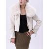 imageBellivera Womens Faux Leather Jacket Moto Biker SherpaLined Coat with Removable Fur CollarWhite Suede