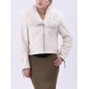 imageBellivera Womens Faux Leather Jacket Moto Biker SherpaLined Coat with Removable Fur CollarWhite Suede