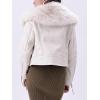 imageBellivera Womens Faux Leather Jacket Moto Biker SherpaLined Coat with Removable Fur CollarWhite Suede