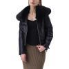 imageBellivera Womens Faux Leather Jacket Moto Biker SherpaLined Coat with Removable Fur CollarBlack Leather