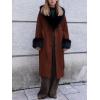 imageBellivera Womens Fall Winter Coat Elegant Notched Lapel Single Breasted Trench Coat with Detachable Faux Fur CollarCaramel