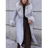 imageBellivera Womens Fall Winter Coat Elegant Notched Lapel Single Breasted Trench Coat with Detachable Faux Fur CollarGrey