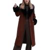 imageBellivera Womens Fall Winter Coat Elegant Notched Lapel Single Breasted Trench Coat with Detachable Faux Fur CollarCaramel