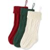 imageBellivera Christmas Stockings 6 Pack Large Size Cable Knitted Xmas Stockings 18 inch Personalized Heart Red ampamp White ampamp Green Hanging Stockings Set for Christmas Decorations 02Green and Red and White
