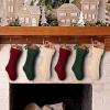 imageBellivera Christmas Stockings 6 Pack Large Size Cable Knitted Xmas Stockings 18 inch Personalized Heart Red ampamp White ampamp Green Hanging Stockings Set for Christmas Decorations 02Green and Red and White
