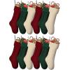 imageBellivera Christmas Stockings 6 Pack Large Size Cable Knitted Xmas Stockings 18 inch Personalized Heart Red ampamp White ampamp Green Hanging Stockings Set for Christmas Decorations 02Green and Red and White