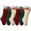 imageBellivera Christmas Stockings 6 Pack Large Size Cable Knitted Xmas Stockings 18 inch Personalized Heart Red ampamp White ampamp Green Hanging Stockings Set for Christmas Decorations 02Green and Red and White