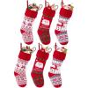 imageBellivera Christmas Stockings 6 Pack Large Size Cable Knitted Xmas Stockings 18 inch Personalized Heart Red ampamp White ampamp Green Hanging Stockings Set for Christmas Decorations 02Red
