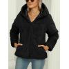 imageBellivera Women Reversible Faux Fur and Glossy Jackets WaterResistant Hooded Puffer CoatBlack