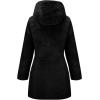 imageBellivera Women Reversible Faux Fur and Glossy Jackets WaterResistant Hooded Puffer CoatBlack Long