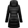 imageBellivera Women Reversible Faux Fur and Glossy Jackets WaterResistant Hooded Puffer CoatBlack Long