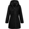 imageBellivera Women Reversible Faux Fur and Glossy Jackets WaterResistant Hooded Puffer CoatBlack Long