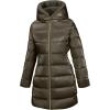 imageBellivera Women Reversible Faux Fur and Glossy Jackets WaterResistant Hooded Puffer CoatBrown Long