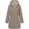 imageBellivera Women Reversible Faux Fur and Glossy Jackets WaterResistant Hooded Puffer CoatGold Long