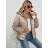imageBellivera Women Reversible Faux Fur and Glossy Jackets WaterResistant Hooded Puffer CoatLight Gold