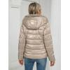 imageBellivera Women Reversible Faux Fur and Glossy Jackets WaterResistant Hooded Puffer CoatLight Gold