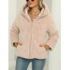 imageBellivera Women Reversible Faux Fur and Glossy Jackets WaterResistant Hooded Puffer CoatPink