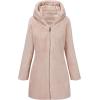 imageBellivera Women Reversible Faux Fur and Glossy Jackets WaterResistant Hooded Puffer CoatPink Long