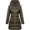 imageBellivera Women Reversible Faux Fur and Glossy Jackets WaterResistant Hooded Puffer CoatBrown Long